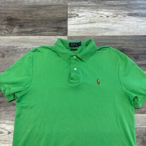 Polo Ralph Lauren Green Mens Medium Pima Soft Touch Small Pony Preppy Polo Shirt